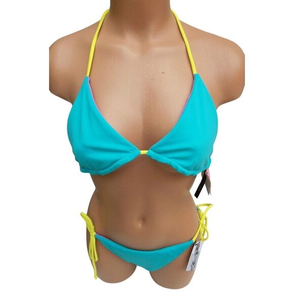 VICTORIA'S SECRET THE ABBIE REVERSIBLE TRIANGLE 2 PIECES SWIMSUIT MD NWT - Picture 3 of 10